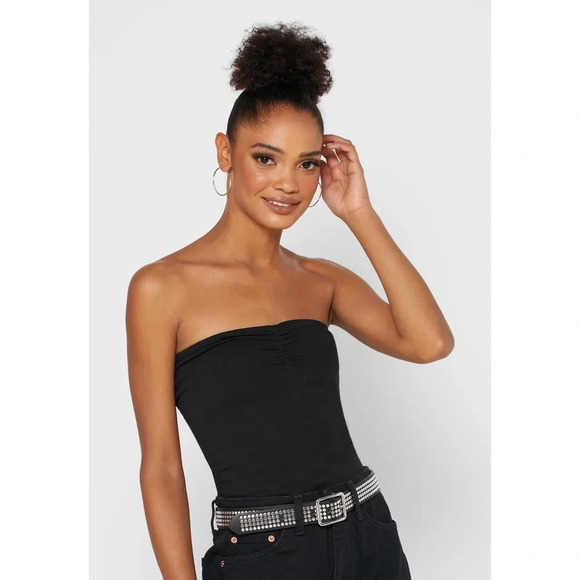 TOPSHOP Black Bandeau Top - Picture 3 of 3